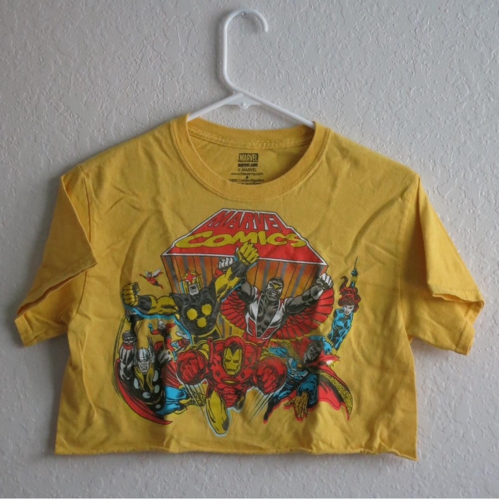 Marvel Yellow Cotton T-Shirt